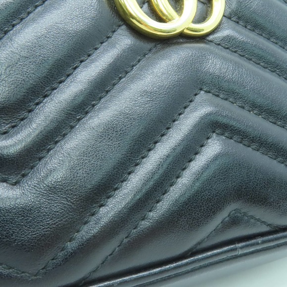 💎✨BEAUTIFUL✨💎 Authentic Gucci GG Shoulder Bag Calfskin Leather Black - Picture 13 of 14